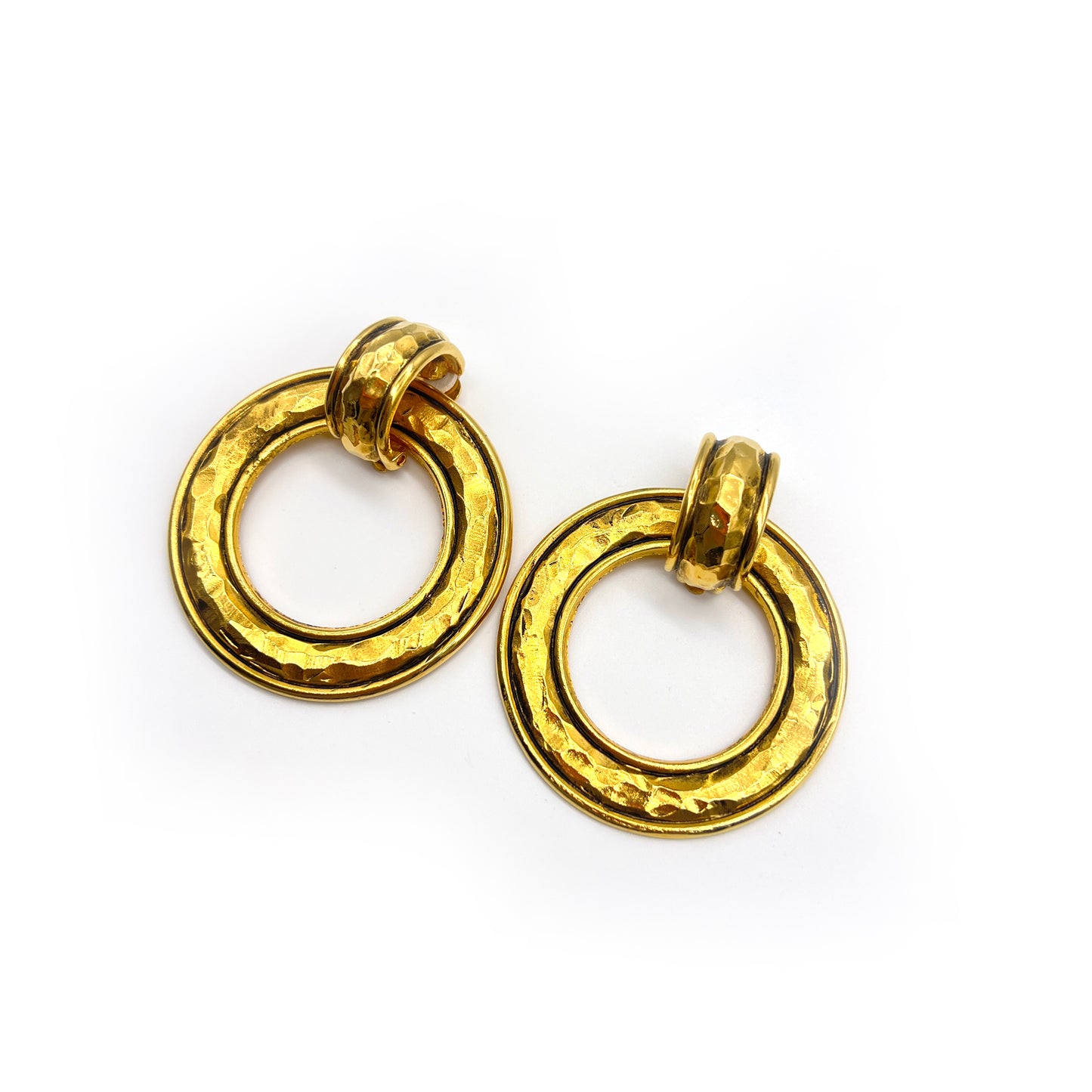 Chanel Vintage Circle Golden Hoop Clip-On Eearrings