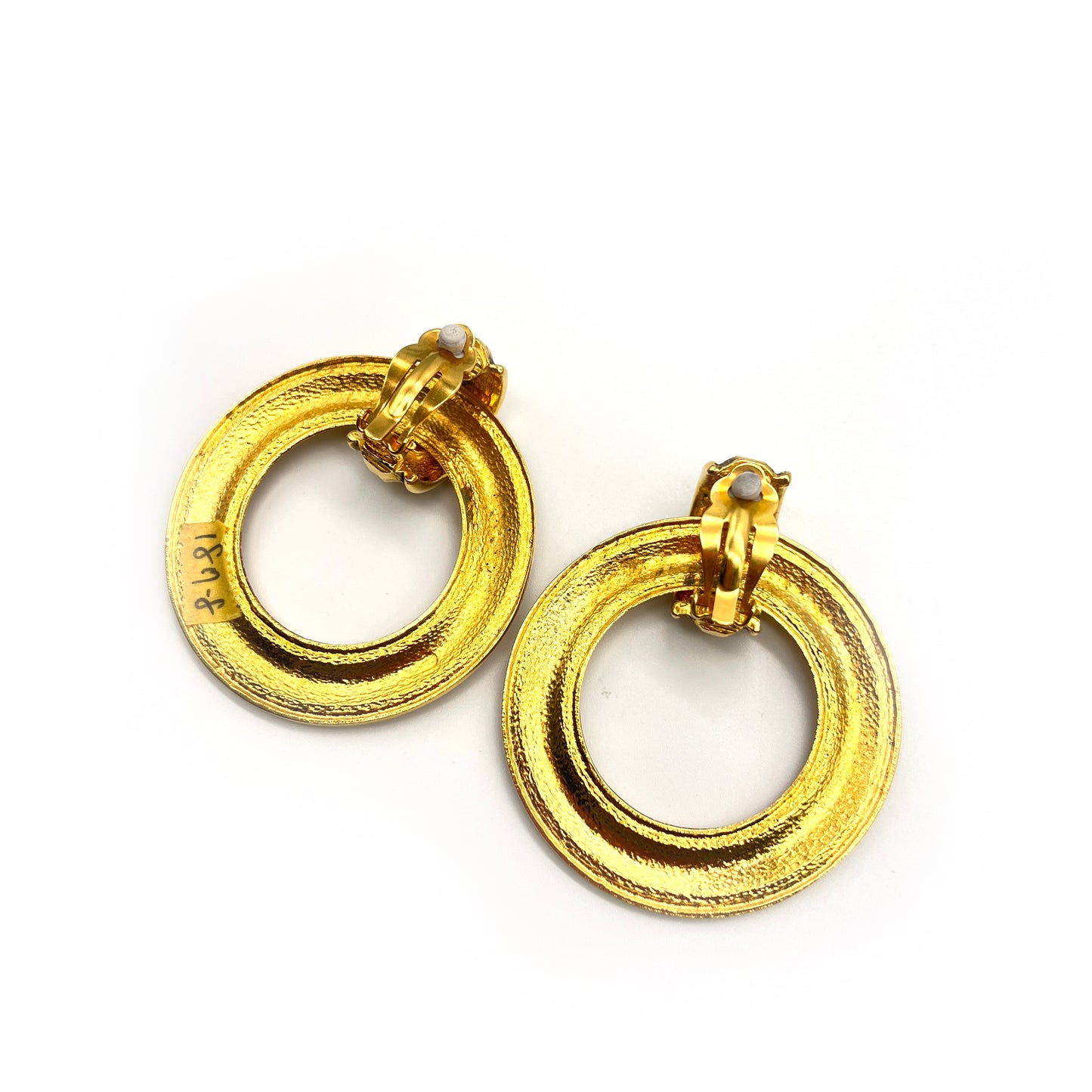 Chanel Vintage Circle Golden Hoop Clip-On Eearrings