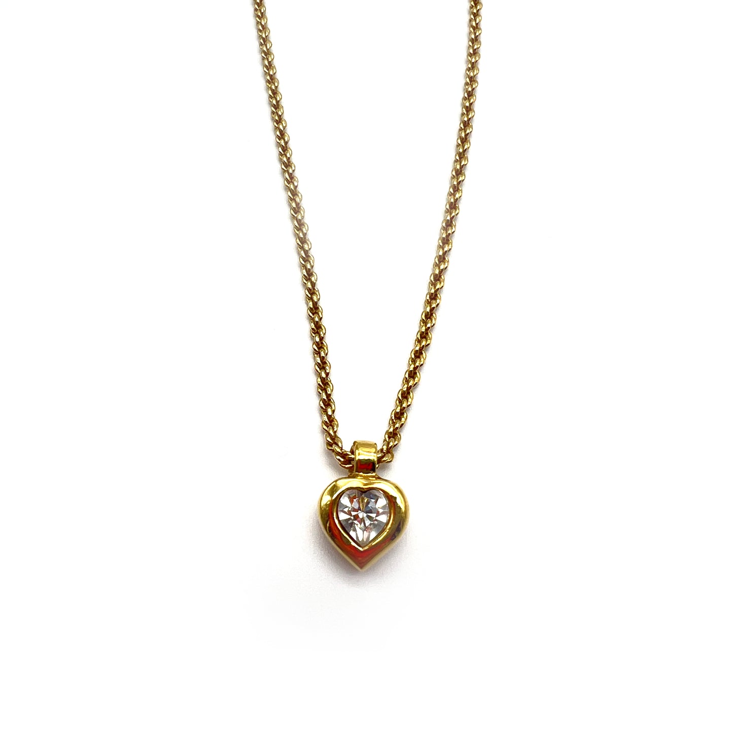 Christian Dior Vintage Heart Motif Golden Necklace