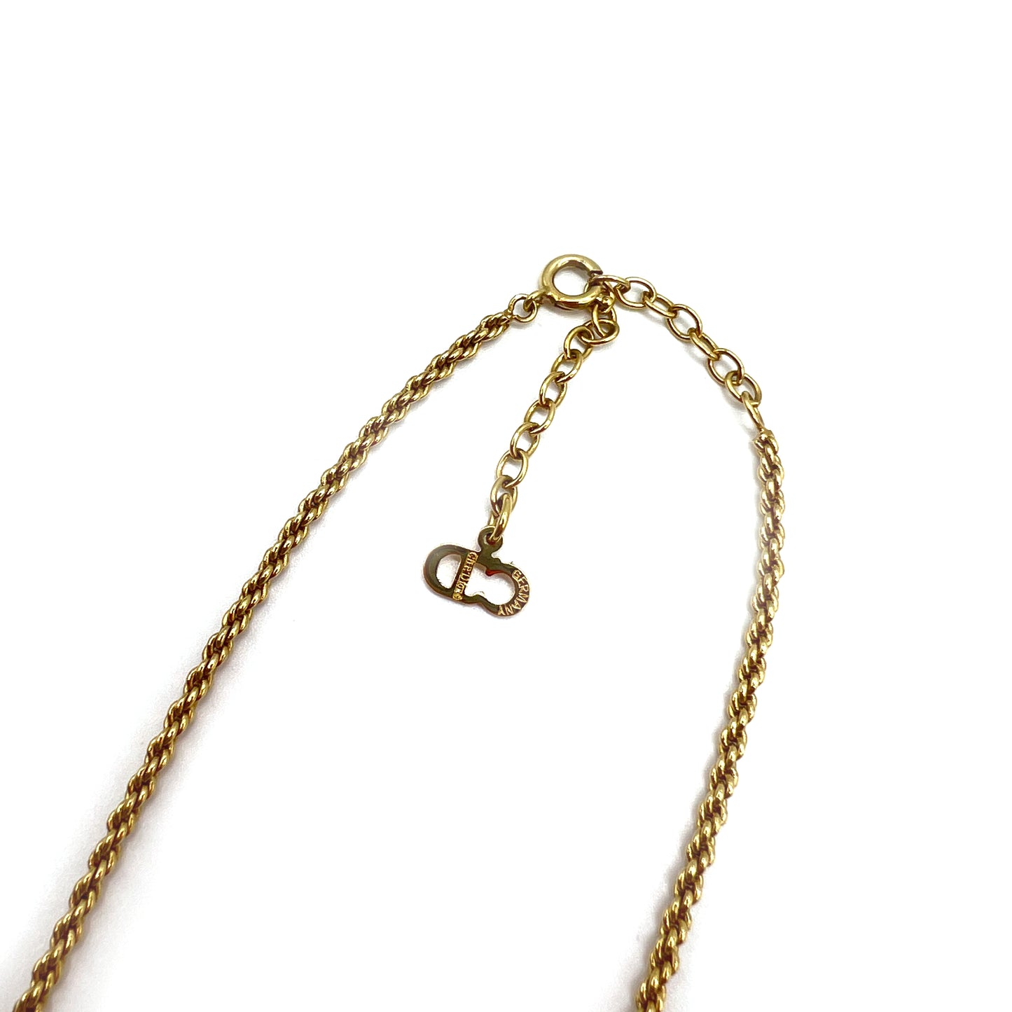 Christian Dior Vintage Heart Motif Golden Necklace