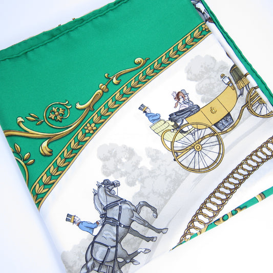 Hermes Vintage La Promenade De Longchamp Silk Scarf
