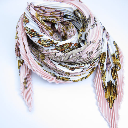 Hermes Vintage Lvdovicvs Magnvs Louis Xiv on A White Horse Silk Scarf