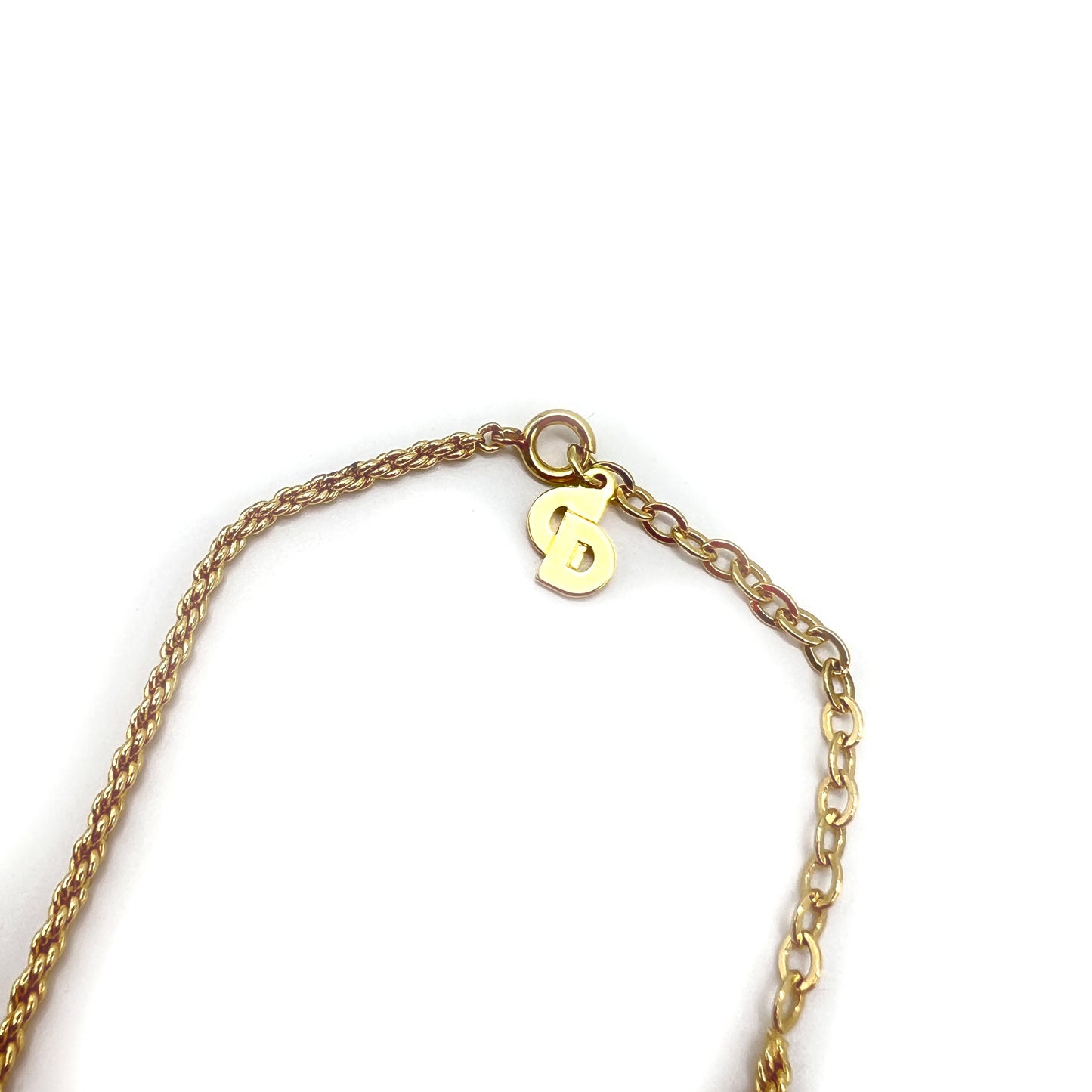 Christian Dior Vintage Rhinestone Golden Necklace