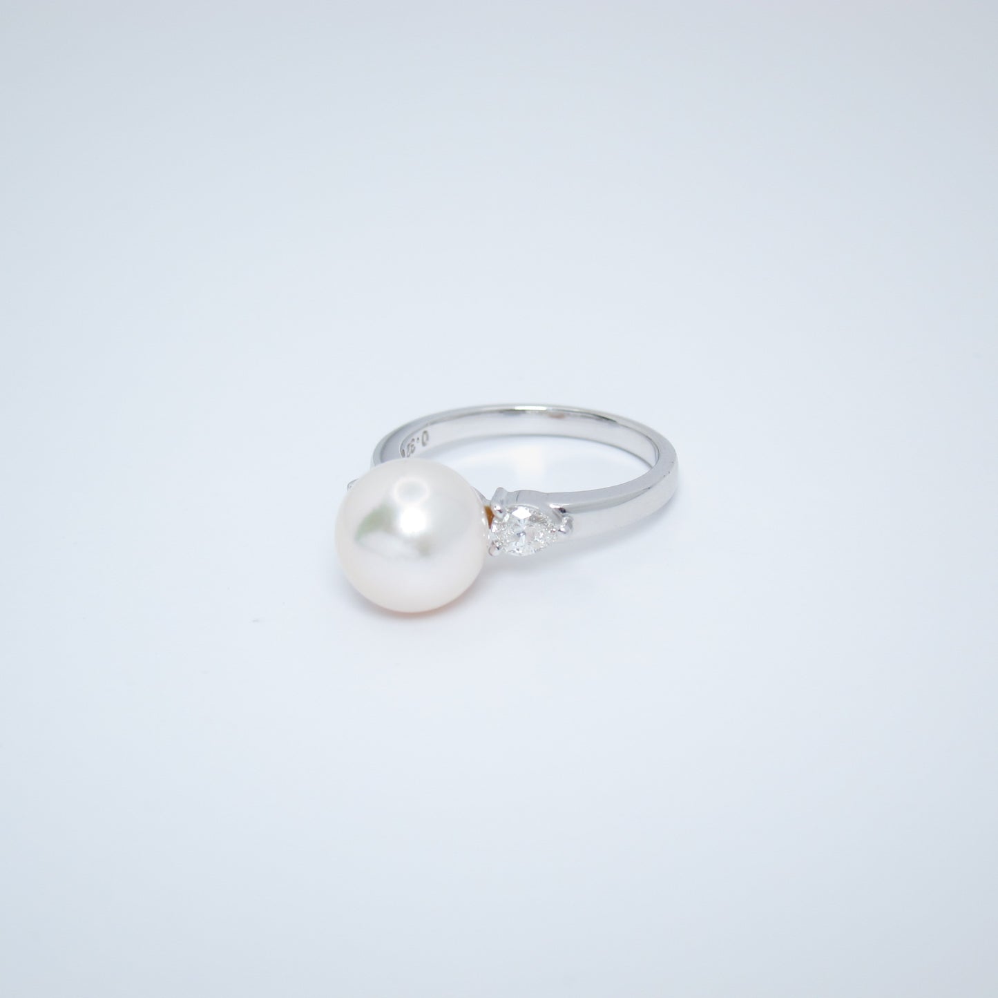 Tasaki Vintage Akoya Pearl and Diamond White Gold Ring #12