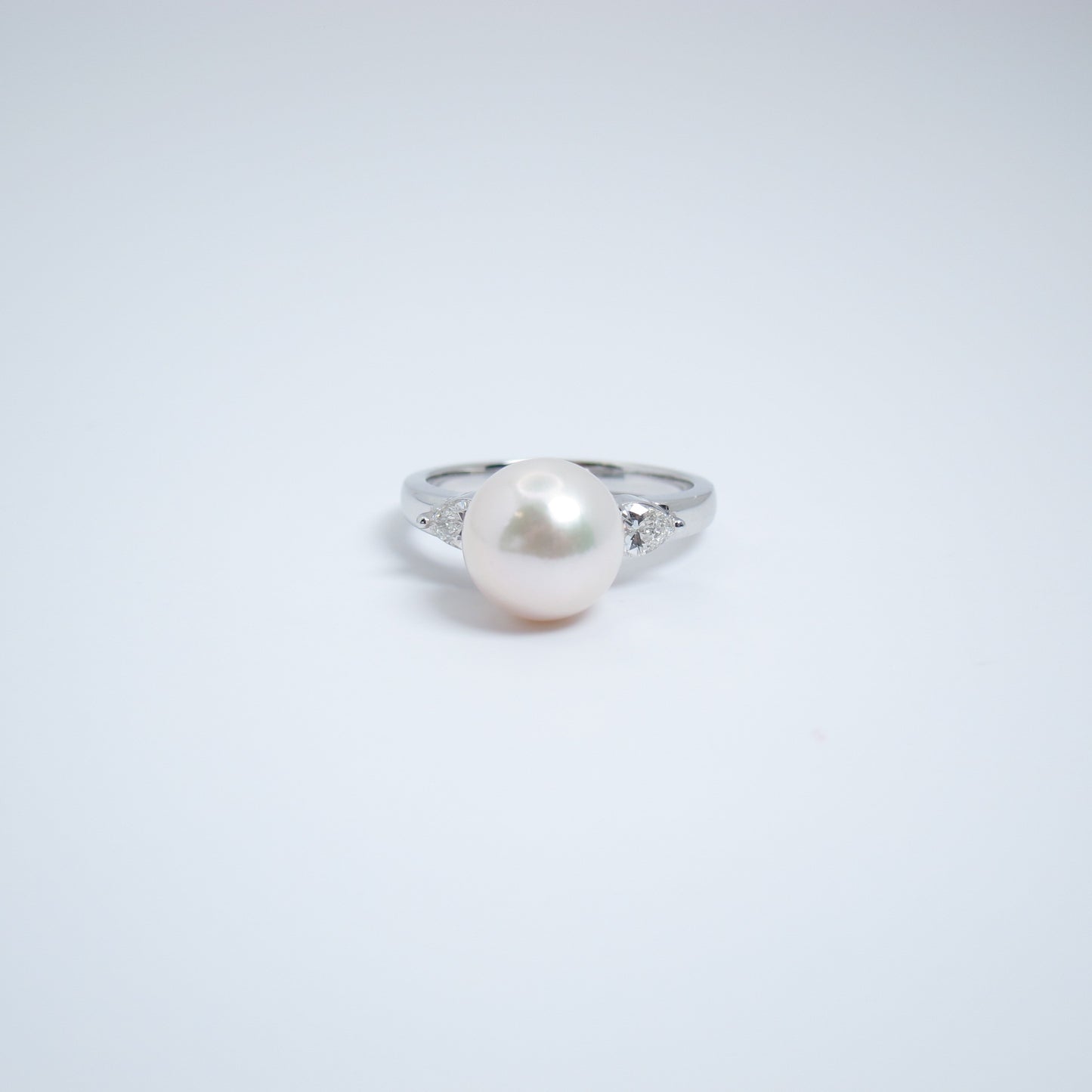 Tasaki Vintage Akoya Pearl and Diamond White Gold Ring #12