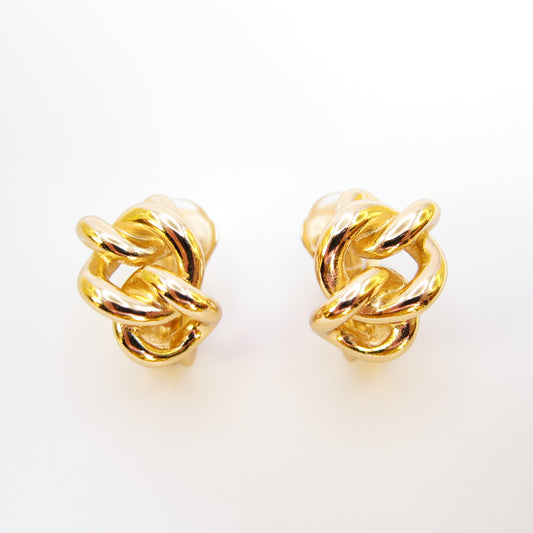 Christian Dior Vintage Link Golden Clip-on Earrings