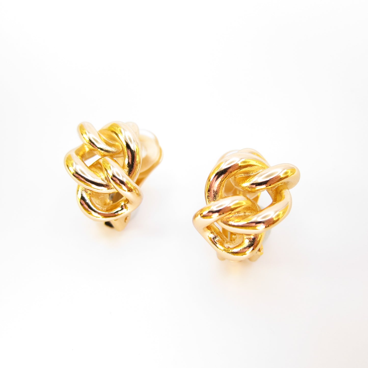 Christian Dior Vintage Link Golden Clip-on Earrings