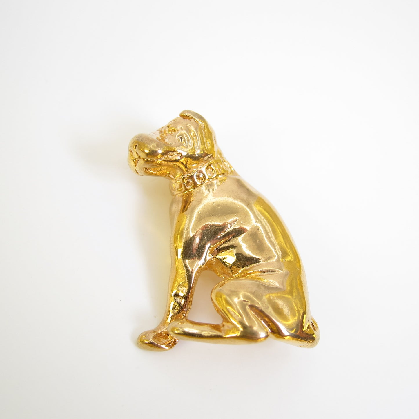 Celine Vintage Dog Motif Golden Brooch