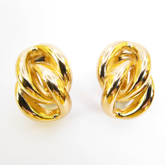 Christian Dior Vintage Link Golden Clip-on Earrings