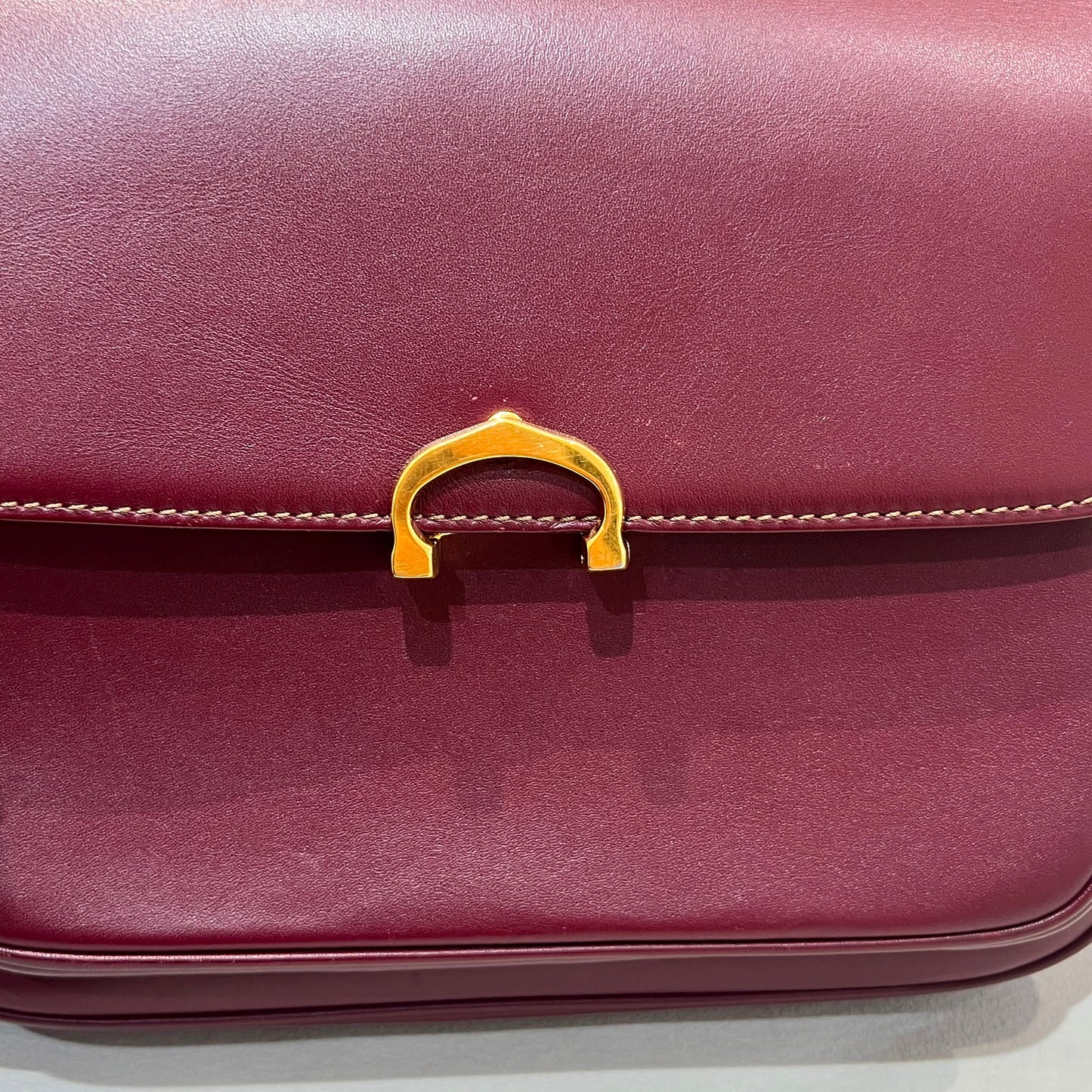 Cartier Vintage Mast De Cartier Bordeaux Leather Shoulder Bag