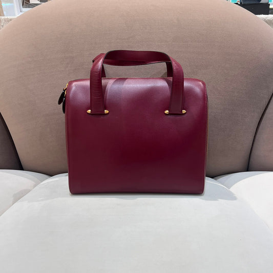 Cartier Vintage Mast De Cartier Bordeaux Leather Handbag