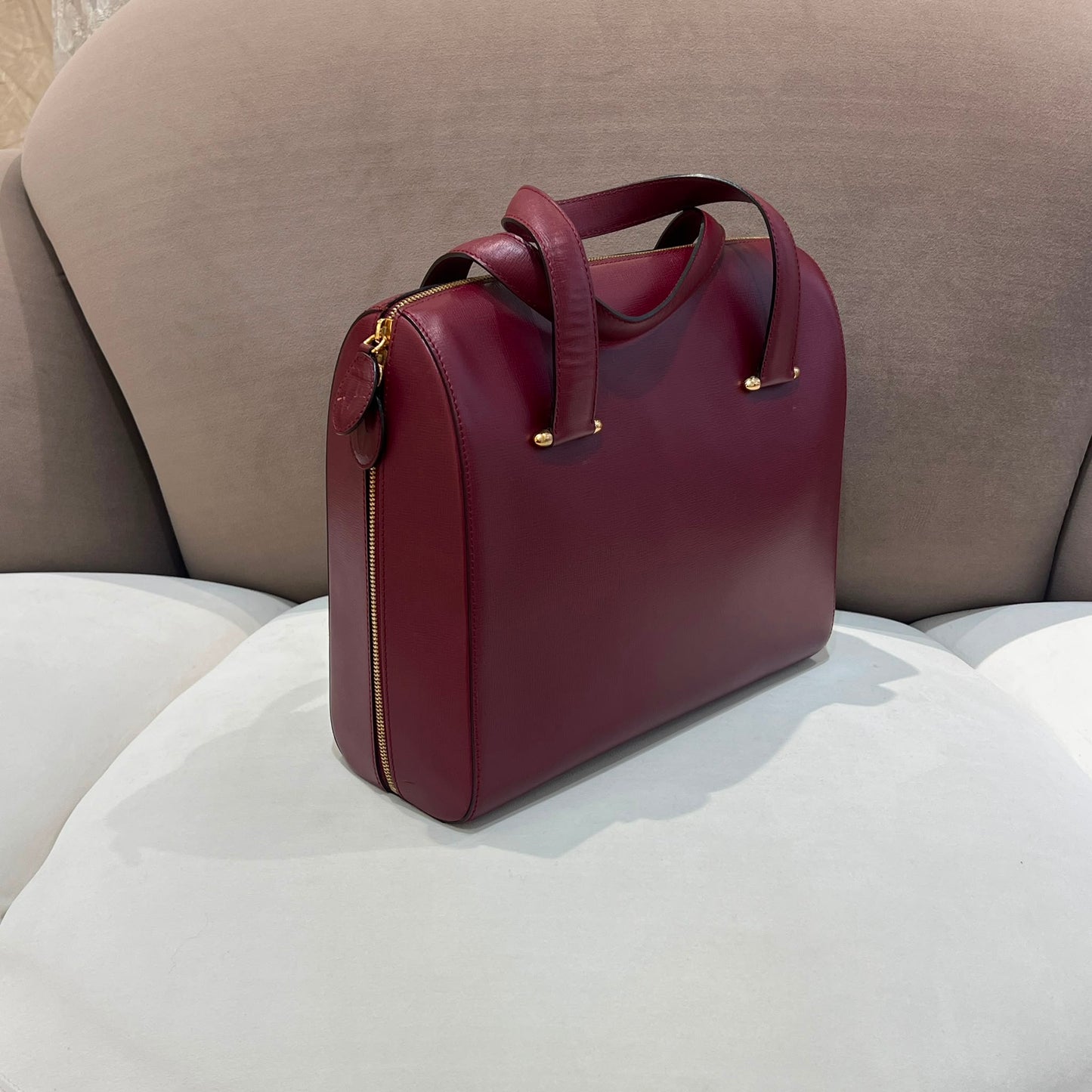 Cartier Vintage Mast De Cartier Bordeaux Leather Handbag