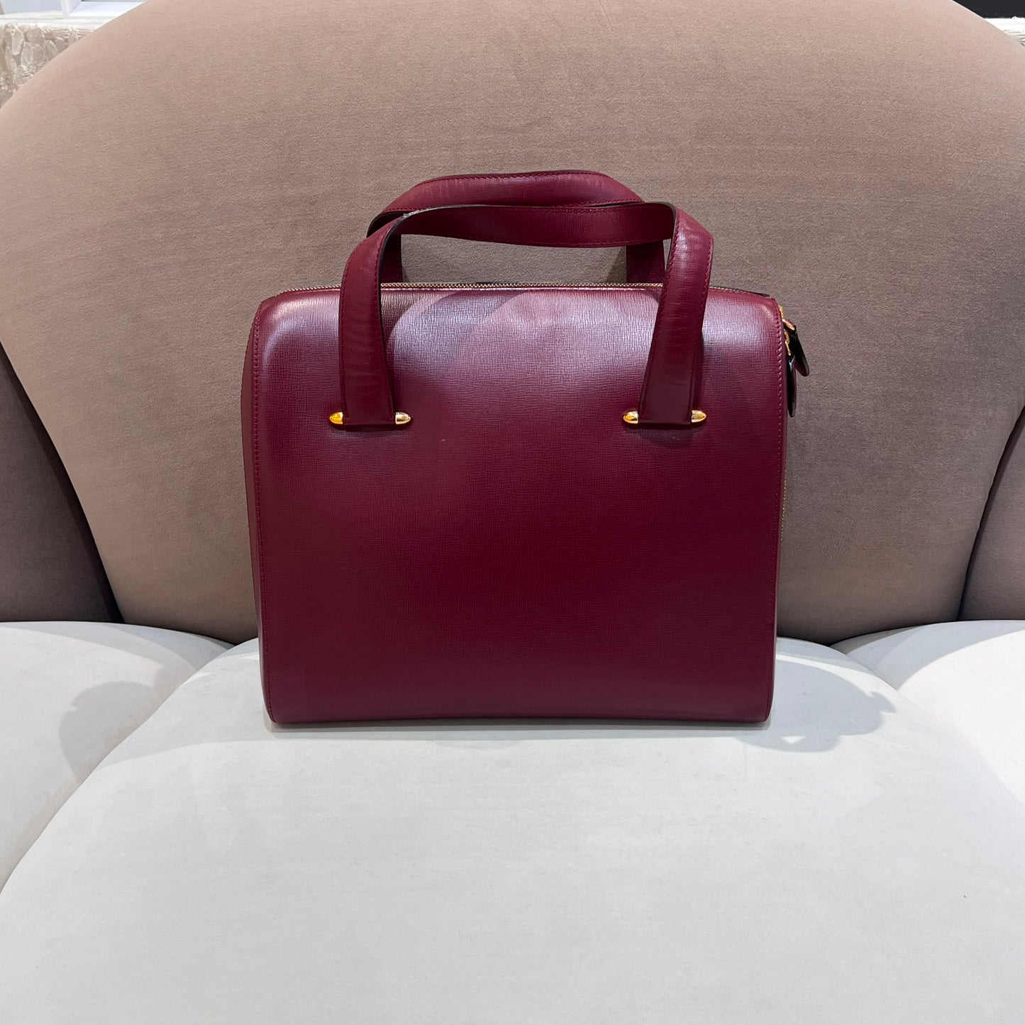 Cartier Vintage Mast De Cartier Bordeaux Leather Handbag
