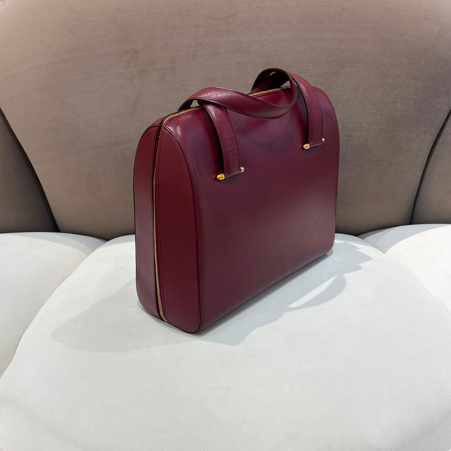 Cartier Vintage Mast De Cartier Bordeaux Leather Handbag