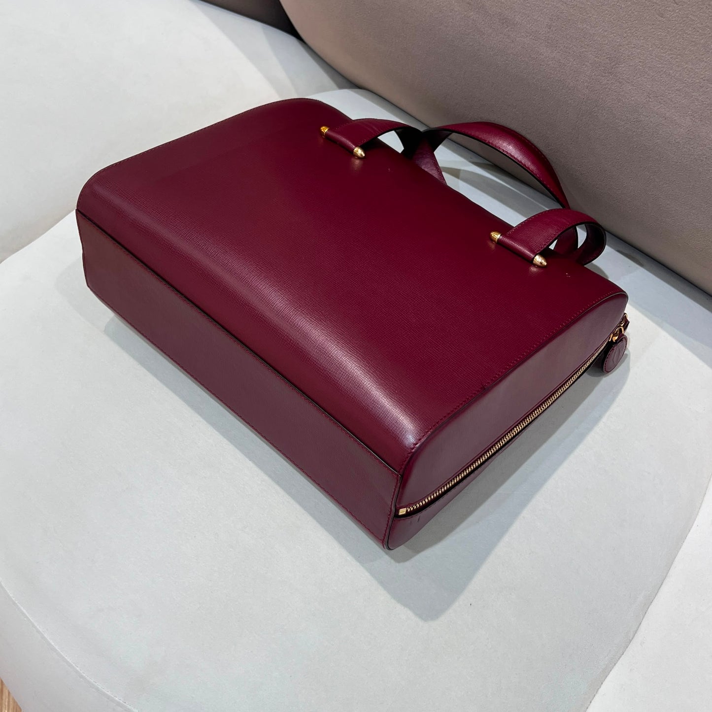 Cartier Vintage Mast De Cartier Bordeaux Leather Handbag