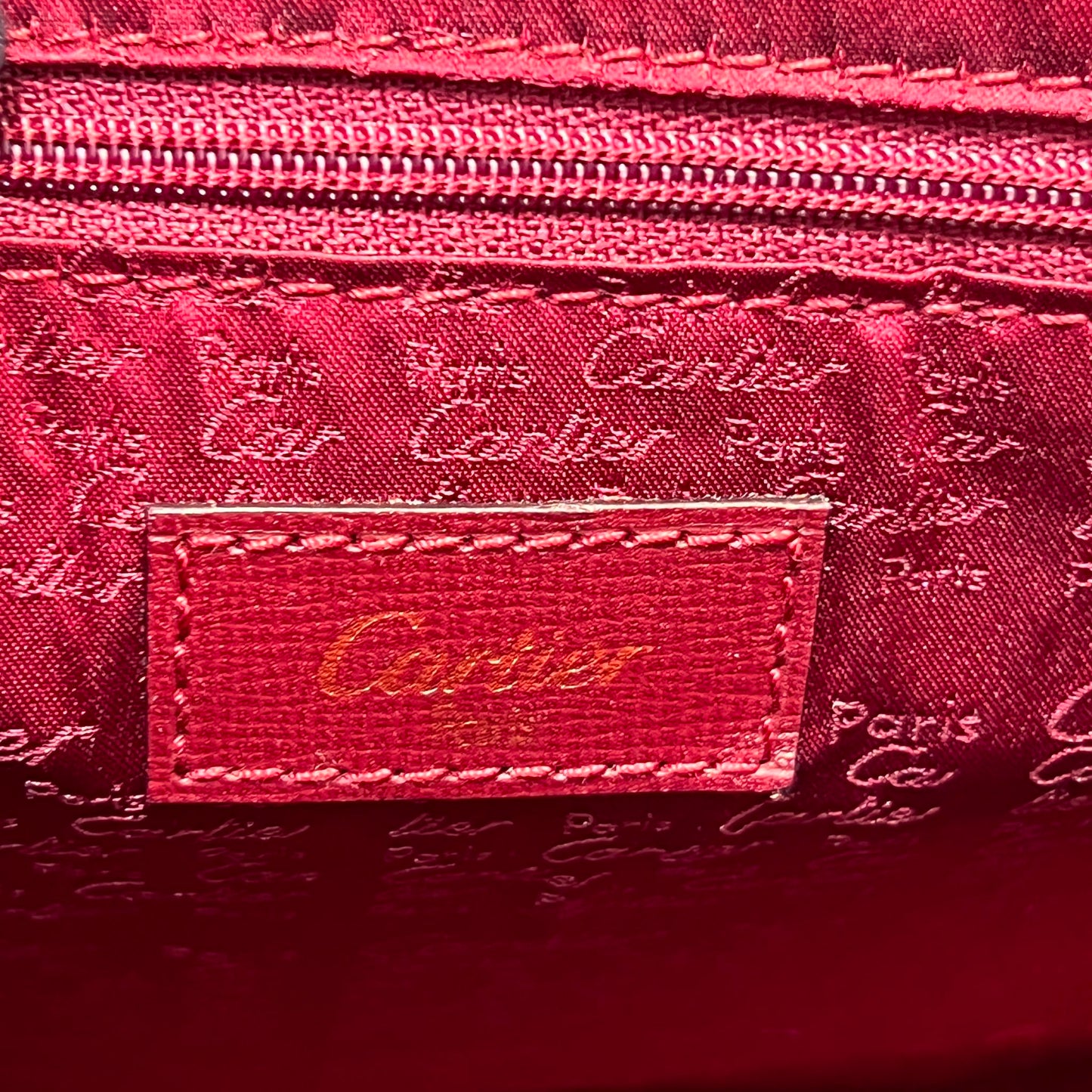 Cartier Vintage Mast De Cartier Bordeaux Leather Handbag