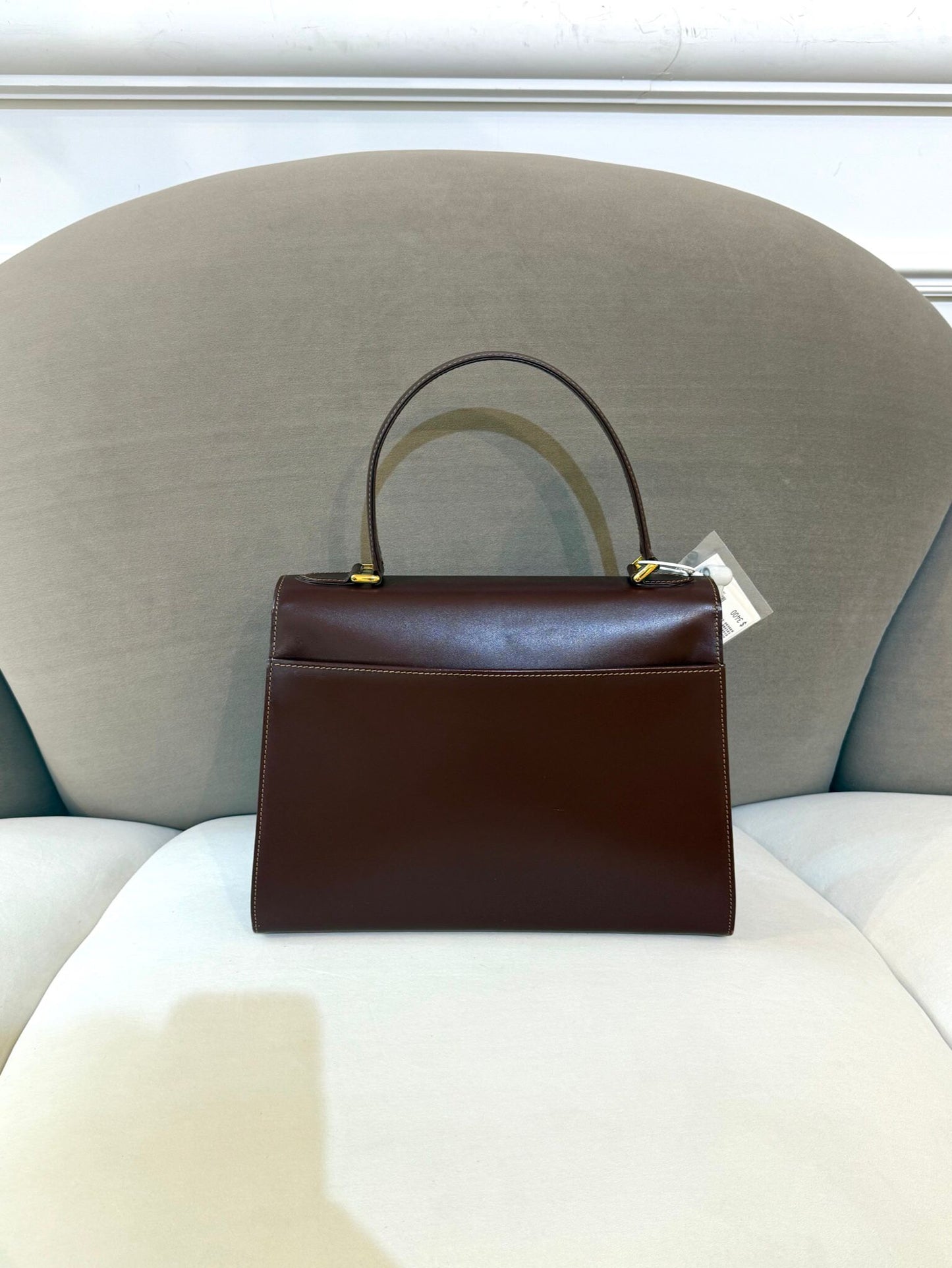 Cartier Vintage Must Line Bordeaux Leather Gold Clasp Handbag