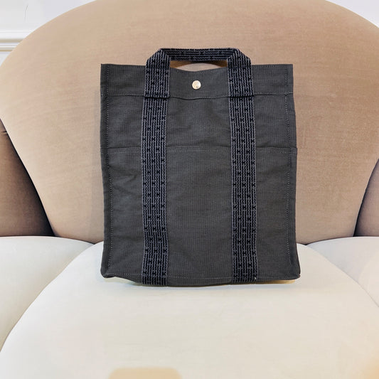 Hermès Vintage Airline Add Mm Gray Canvas Backpack