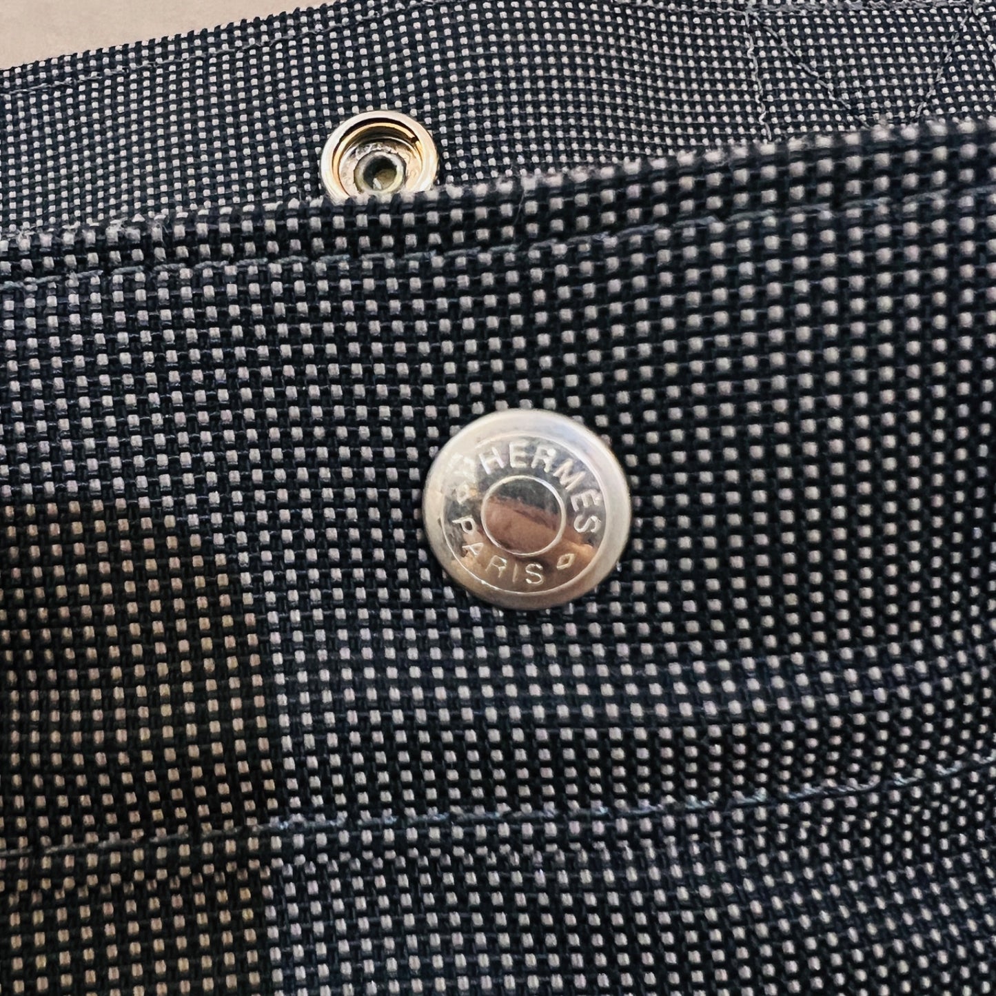 Hermès Vintage Airline Add Mm Gray Canvas Backpack