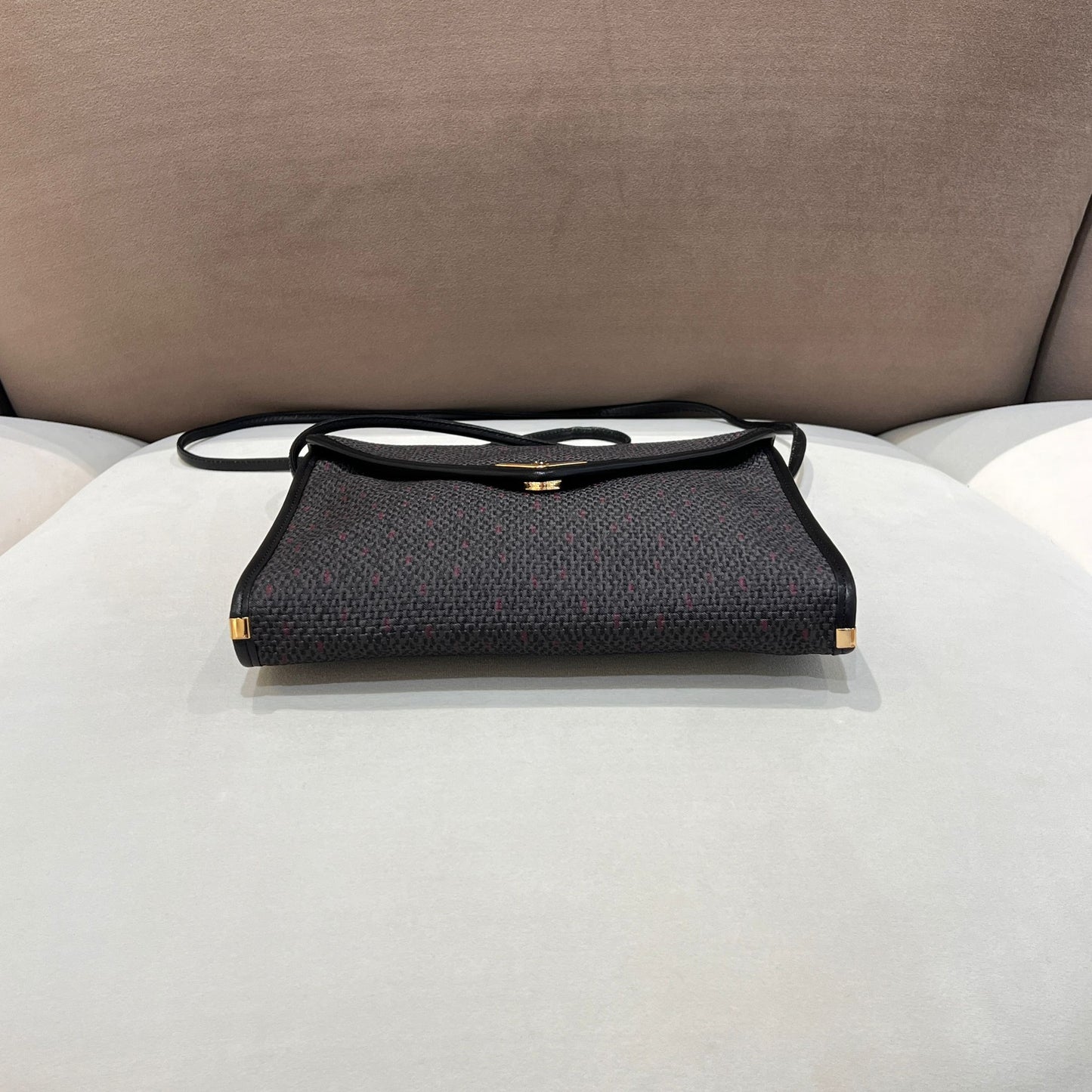 Yves Saint Laurent Vintage Textured Canvas Envelope Flap Shoulder Bag