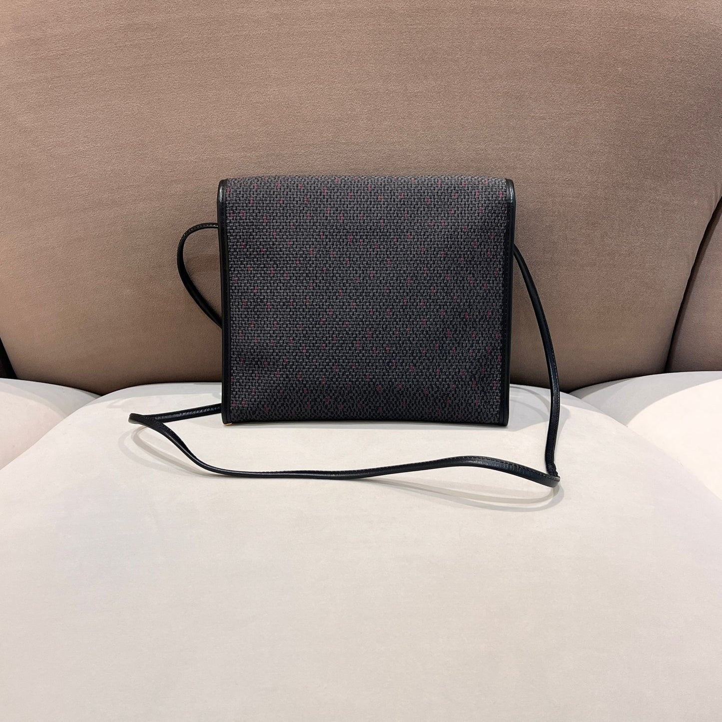 Yves Saint Laurent Vintage Textured Canvas Envelope Flap Shoulder Bag