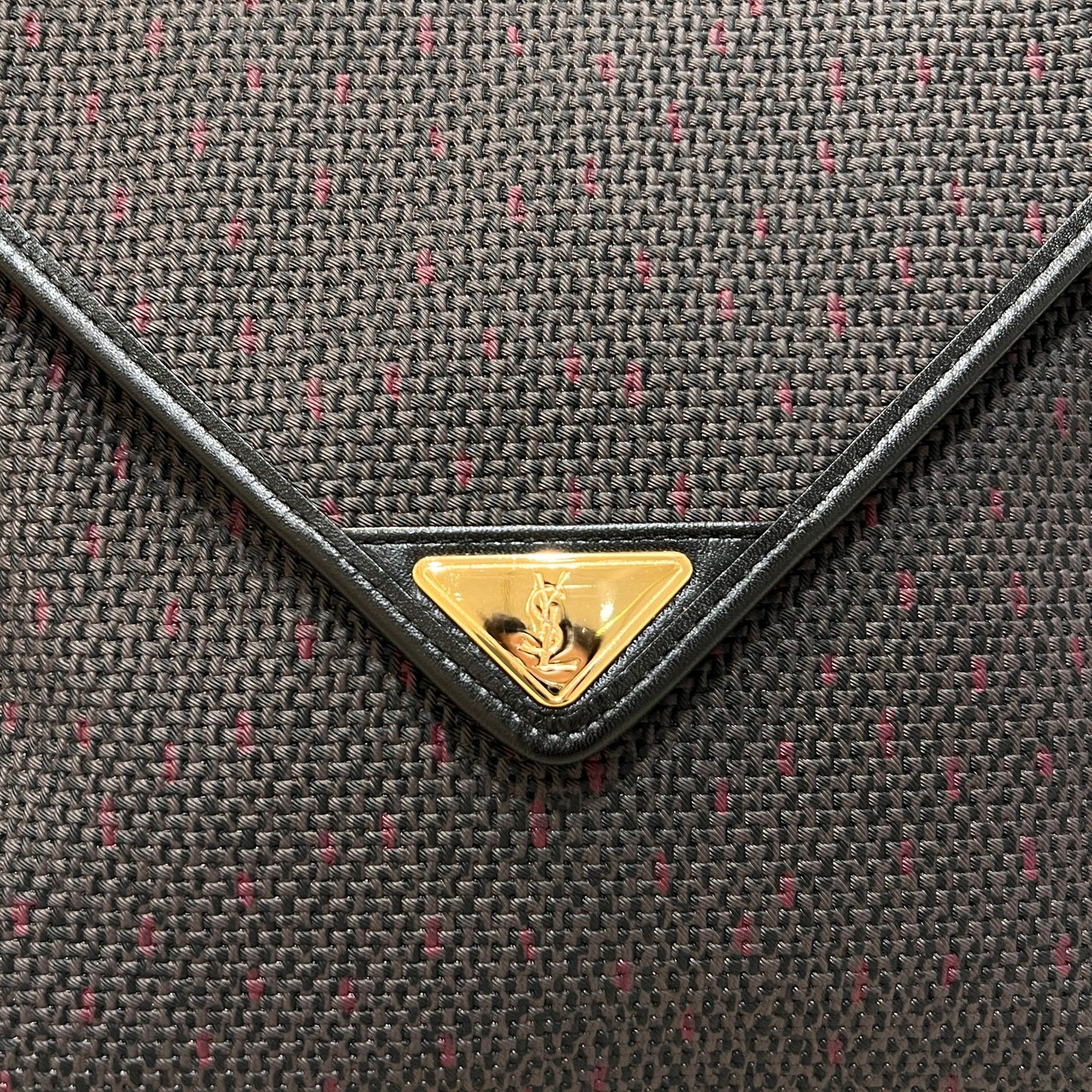 Yves Saint Laurent Vintage Textured Canvas Envelope Flap Shoulder Bag
