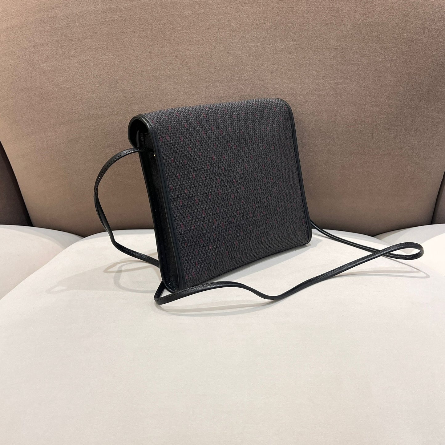 Yves Saint Laurent Vintage Textured Canvas Envelope Flap Shoulder Bag