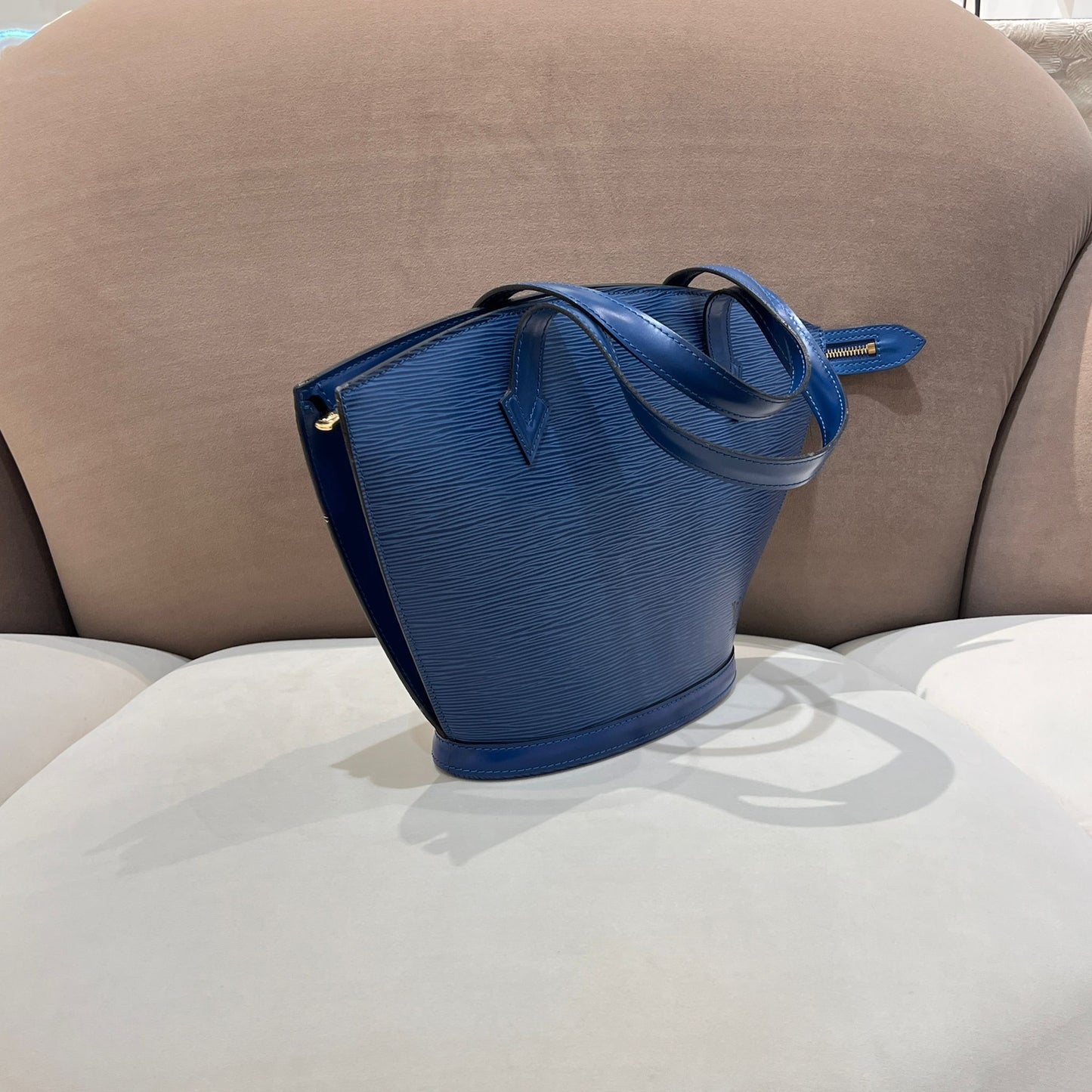 Louis Vuitton Vintage Epi Saint-Jacques Blue Leather Structured Handbag