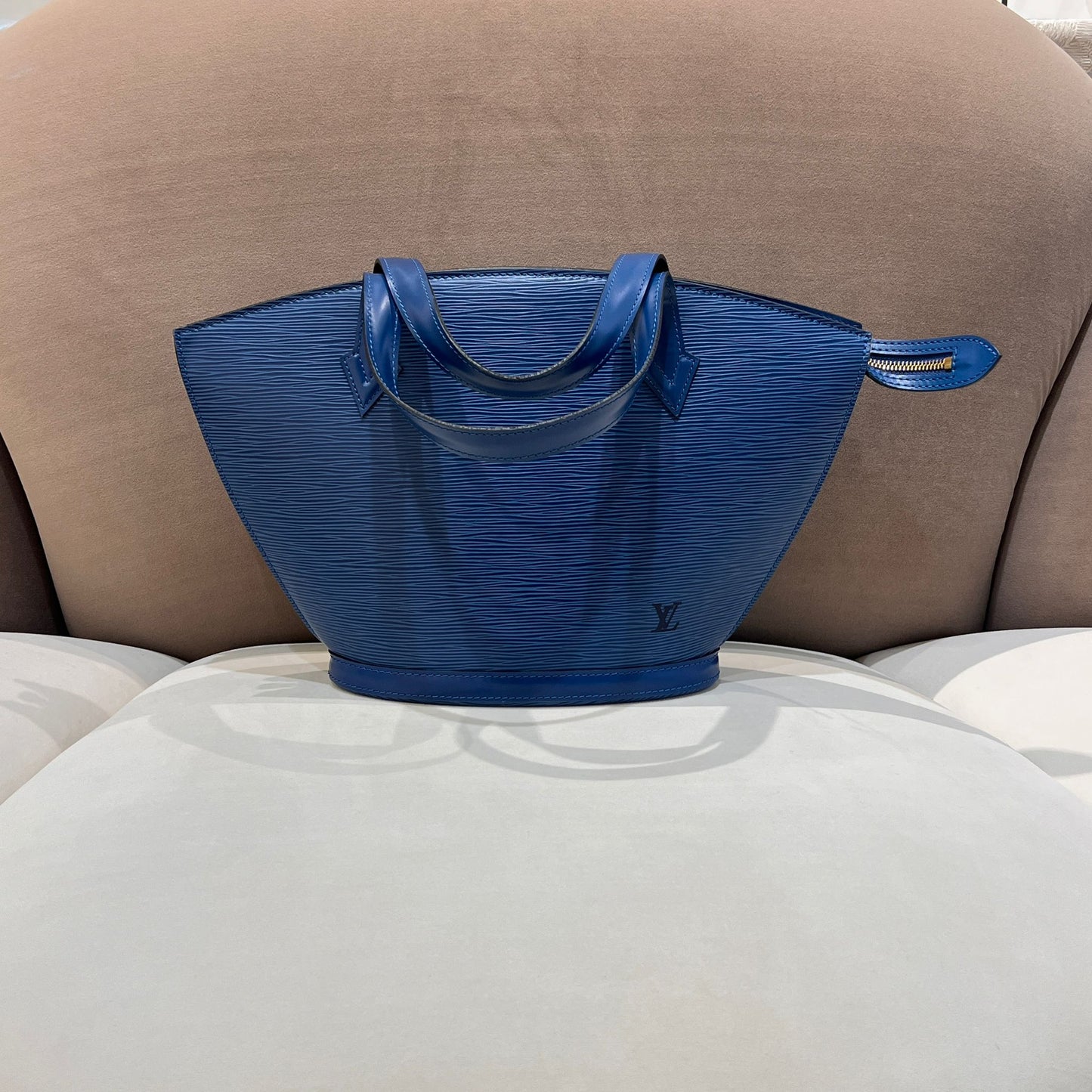 Louis Vuitton Vintage Epi Saint-Jacques Blue Leather Structured Handbag