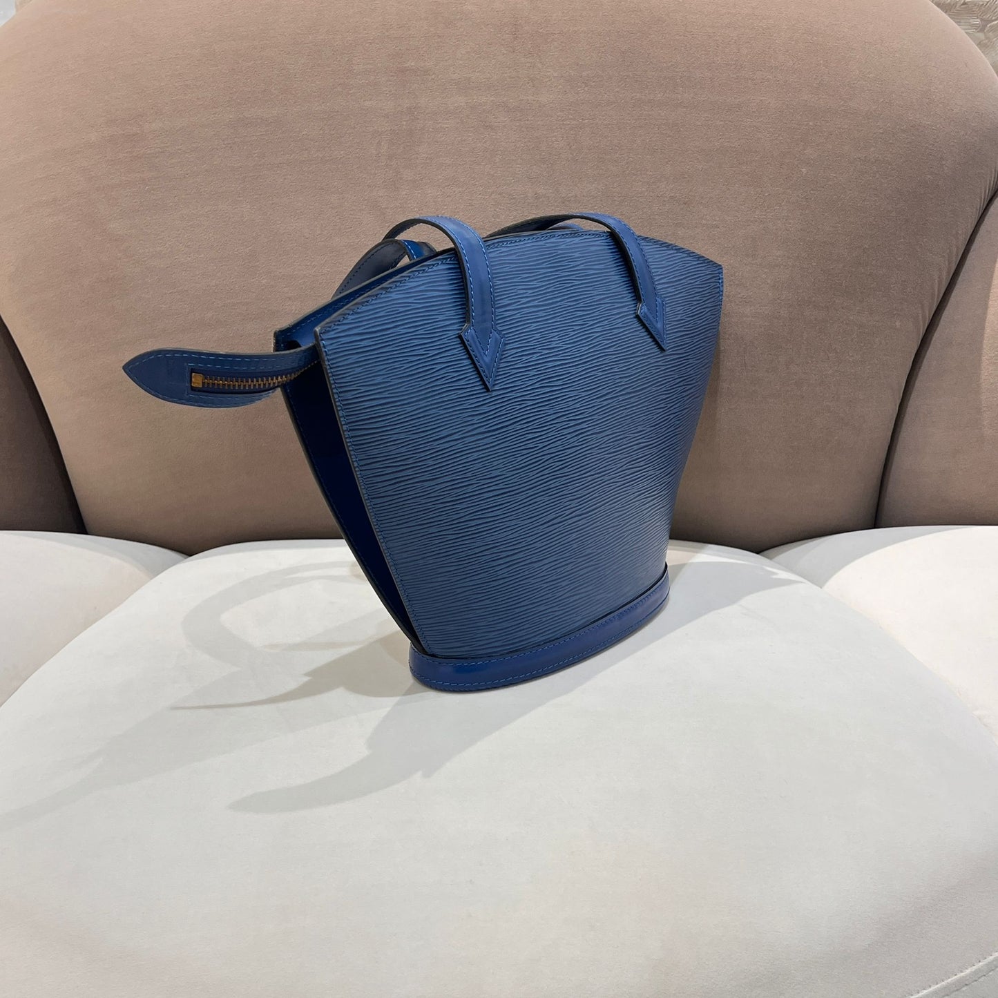 Louis Vuitton Vintage Epi Saint-Jacques Blue Leather Structured Handbag