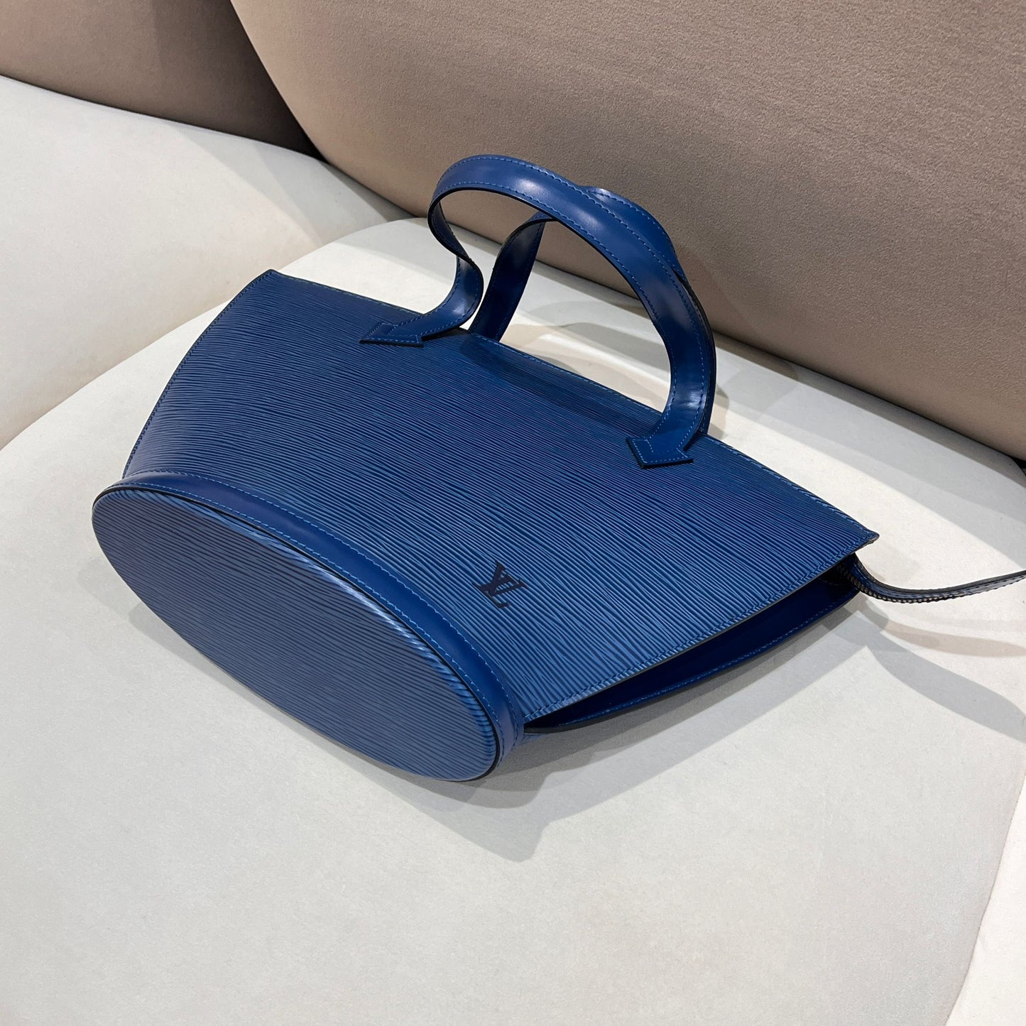 Louis Vuitton Vintage Epi Saint-Jacques Blue Leather Structured Handbag