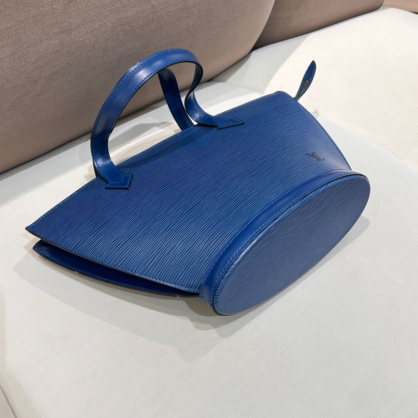 Louis Vuitton Vintage Epi Saint-Jacques Blue Leather Structured Handbag
