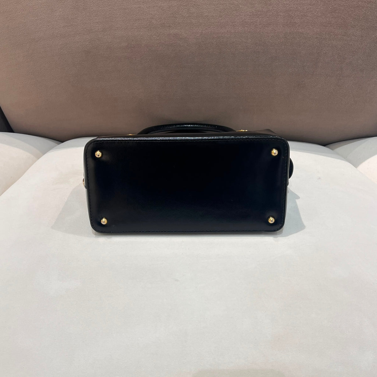Versace Vintage Black Leather Medallion Handbag