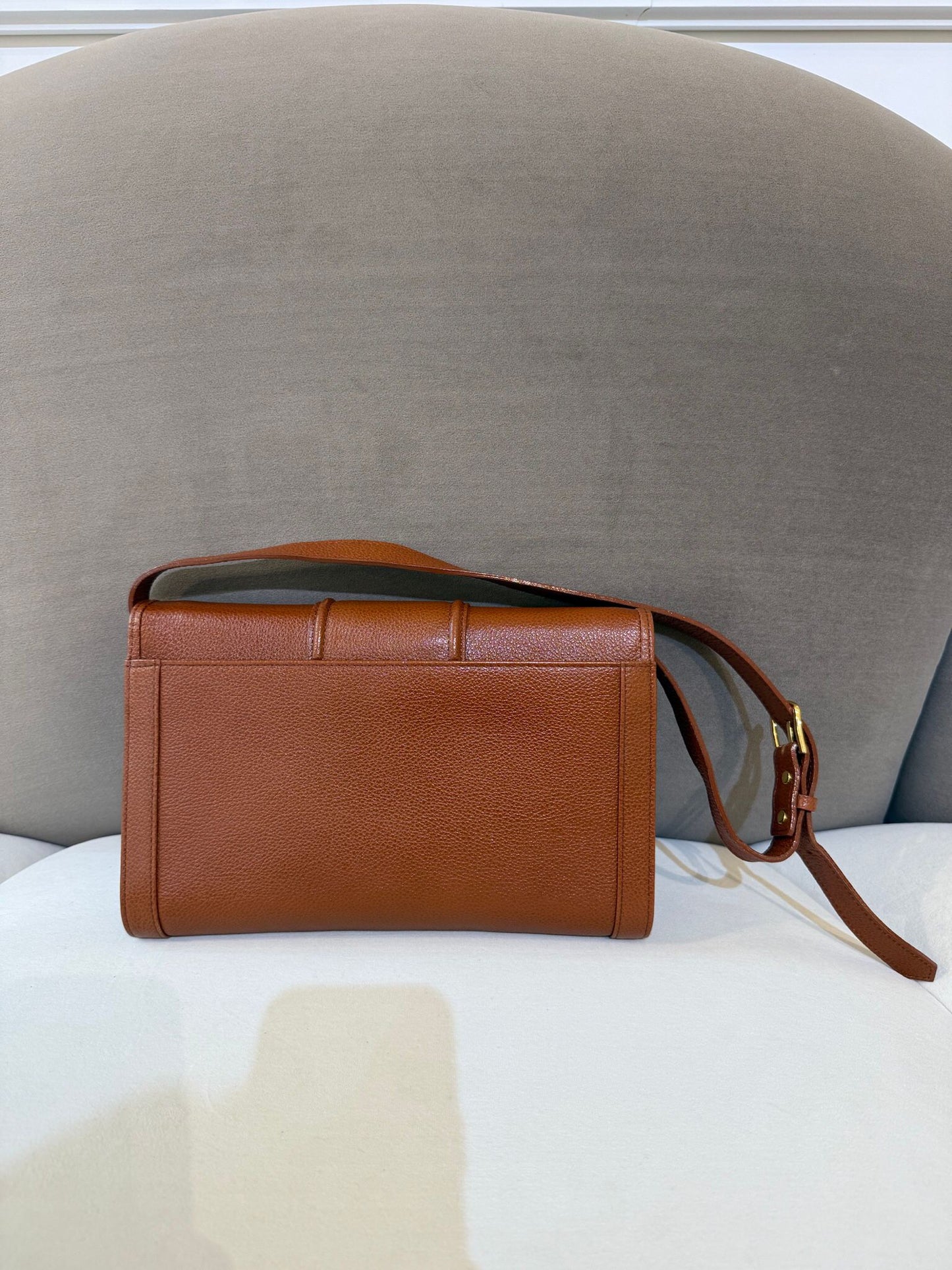 Yves Saint Laurent Vintage Logo Buckle Leather Shoulder Bag