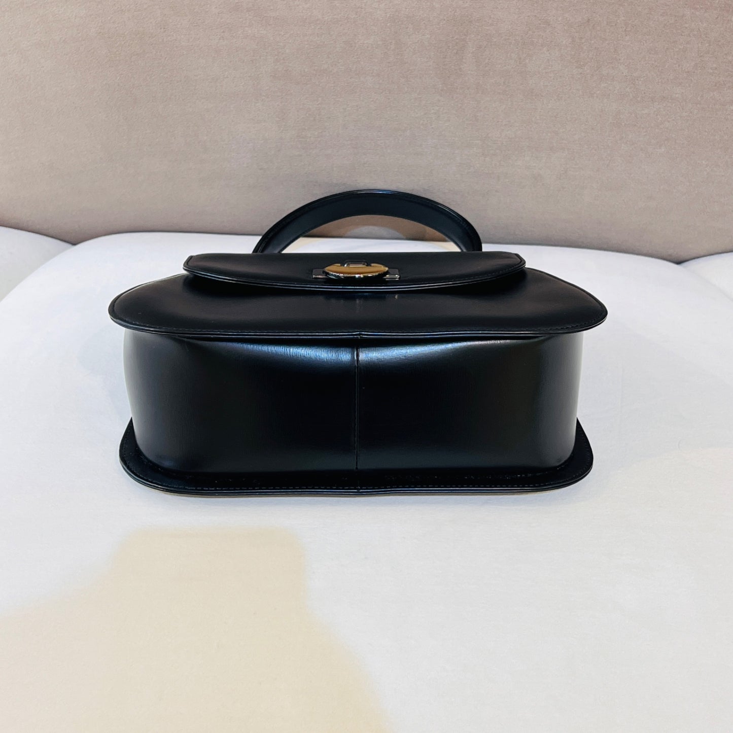 Givenchy Vintage Leather 2-Way Turn Lock Black Handbag