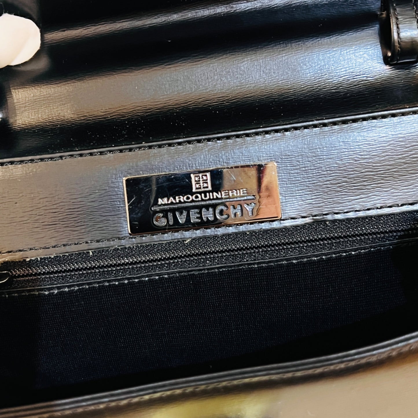 Givenchy Vintage Leather 2-Way Turn Lock Black Handbag