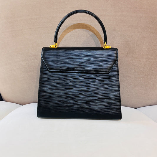 Valentino Garavani Vintage Black Epi Leather Top Handle Bag