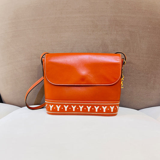 Yves Saint Laurent Vintage Cassandra Y-Line Tan Leather Shoulder Bag