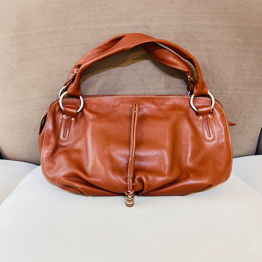 Celine Vintage Bittersweet Brown Leather Semi-Shoulder Bag