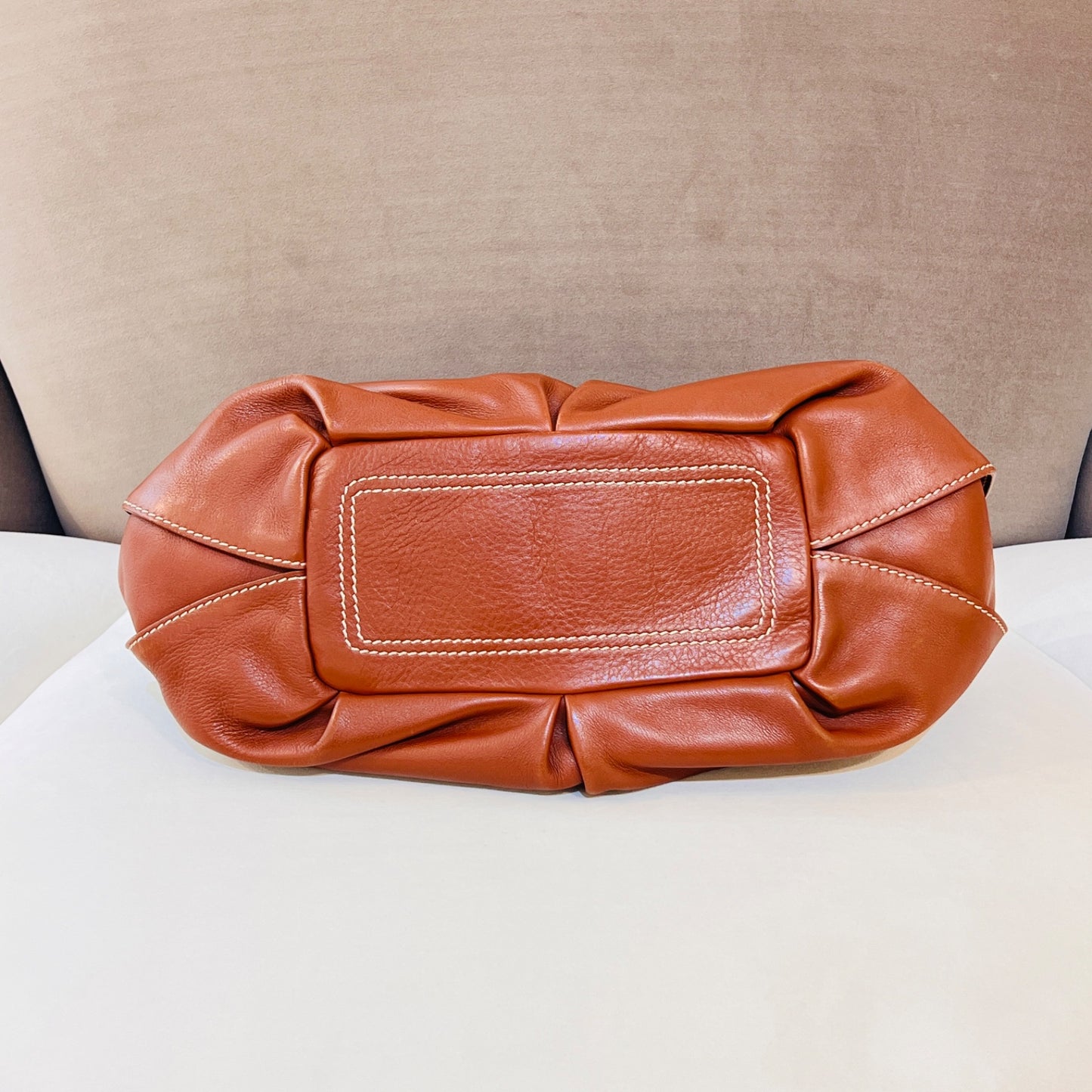 Celine Vintage Bittersweet Brown Leather Semi-Shoulder Bag
