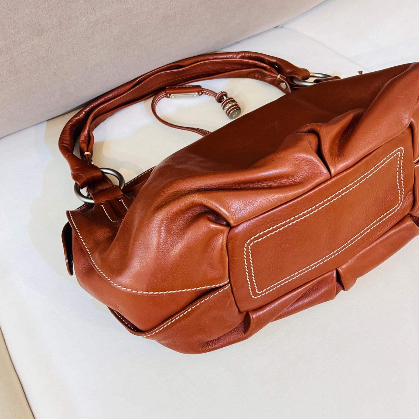 Celine Vintage Bittersweet Brown Leather Semi-Shoulder Bag
