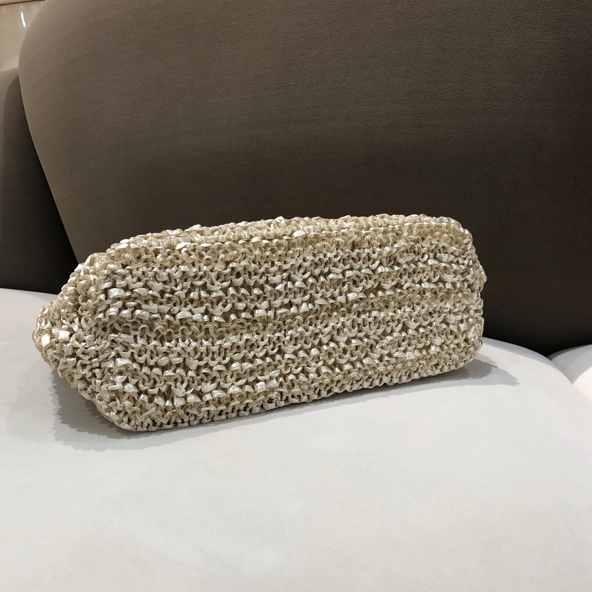 Anteprima Vintage Ivory Woven Chain Shoulder Bag