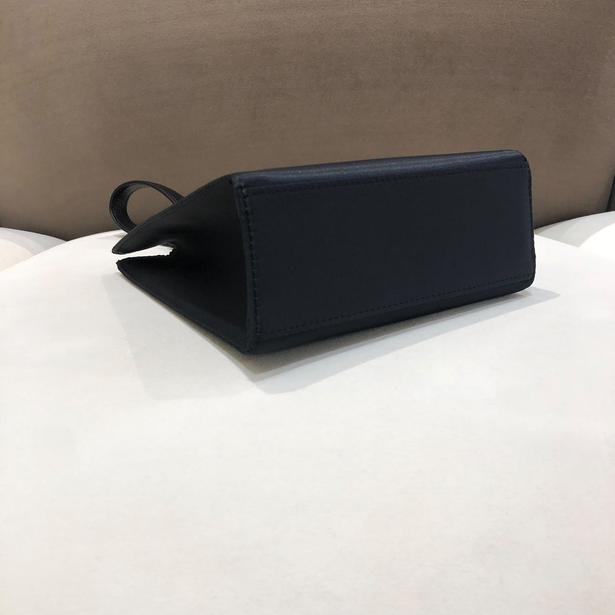 Yves Saint Laurent Vintage Cassandre Black Leather Wristlet Bag