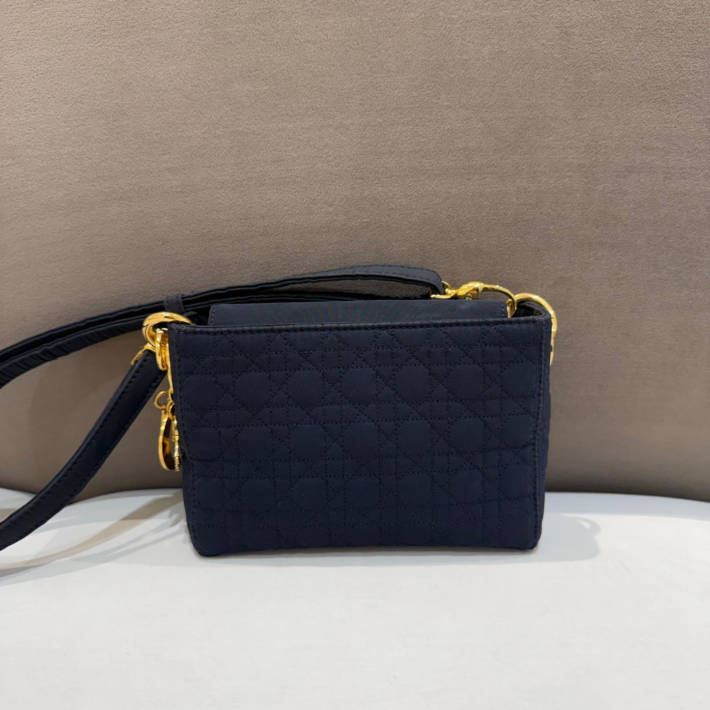 Christian Dior Vintage Lady Dior Cannage Black Shoulder Bag