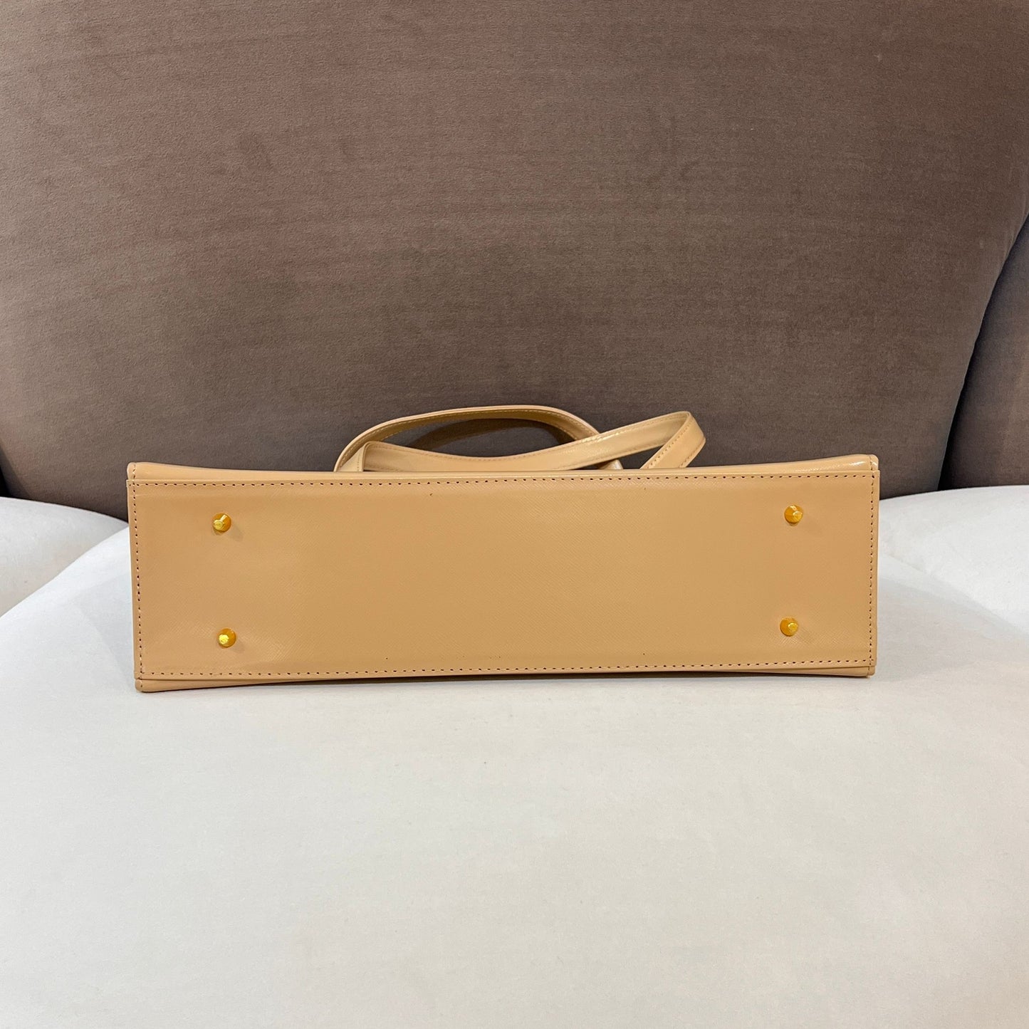 Yves Saint Laurent Vintage Beige Structured Leather Handbag