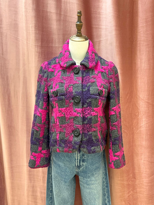 Marc by Marc Jacobs Purple Plaid Wool Coat