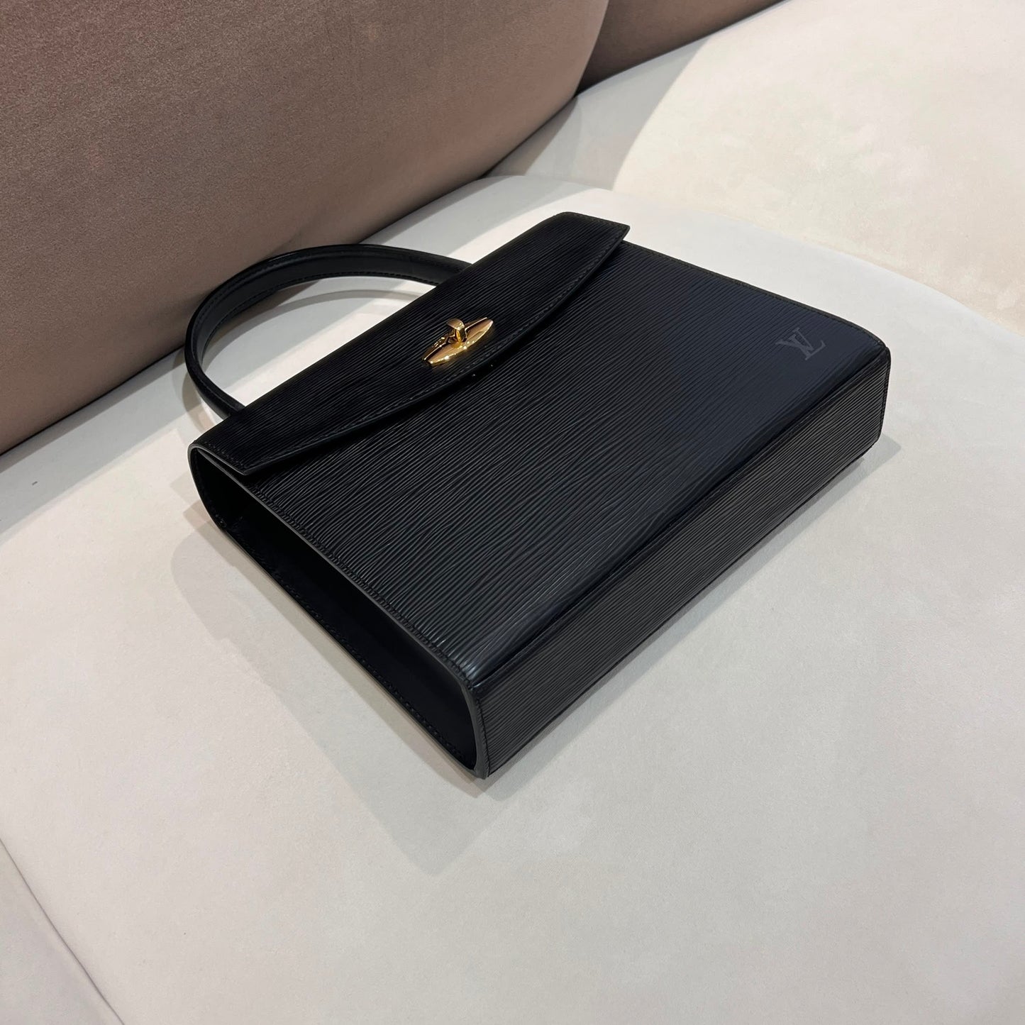 Louis Vuitton Vintage Black Epi Malesherbes Top Handle Handbag