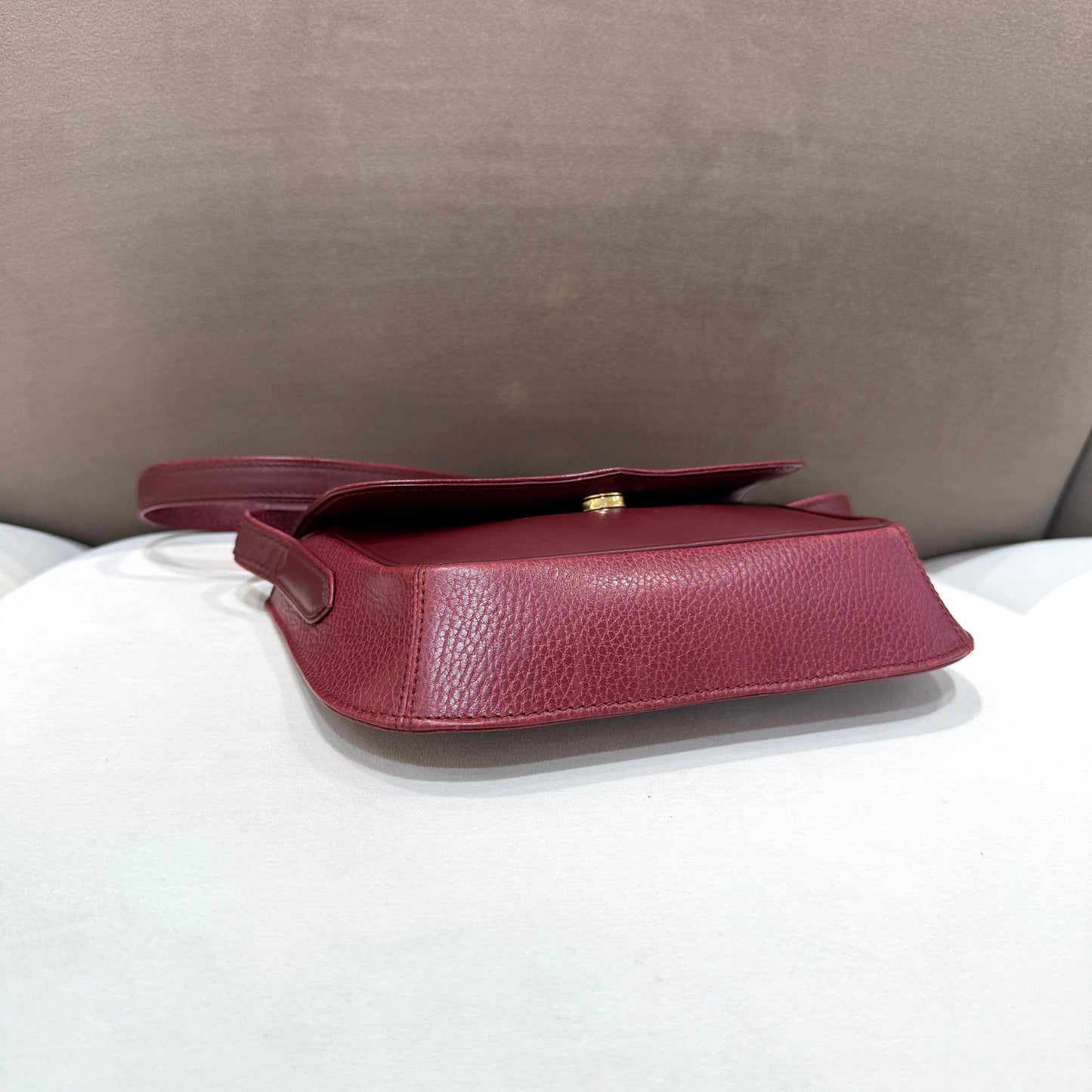 Cartier Must Line Vintage Bordeaux Leather Shoulder Bag