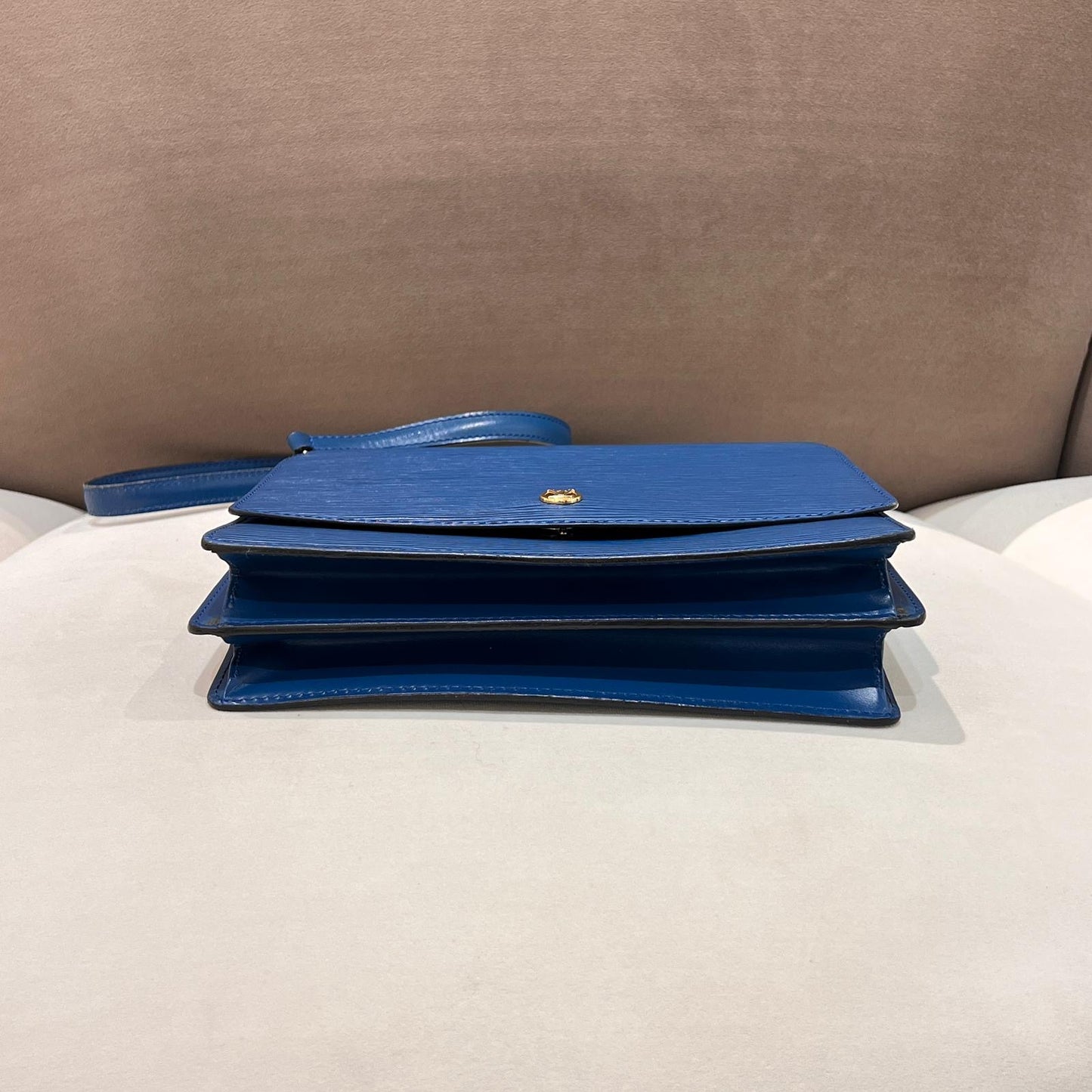 Louis Vuitton Vintage Epi Grenelle Blue Structured Shoulder Bag