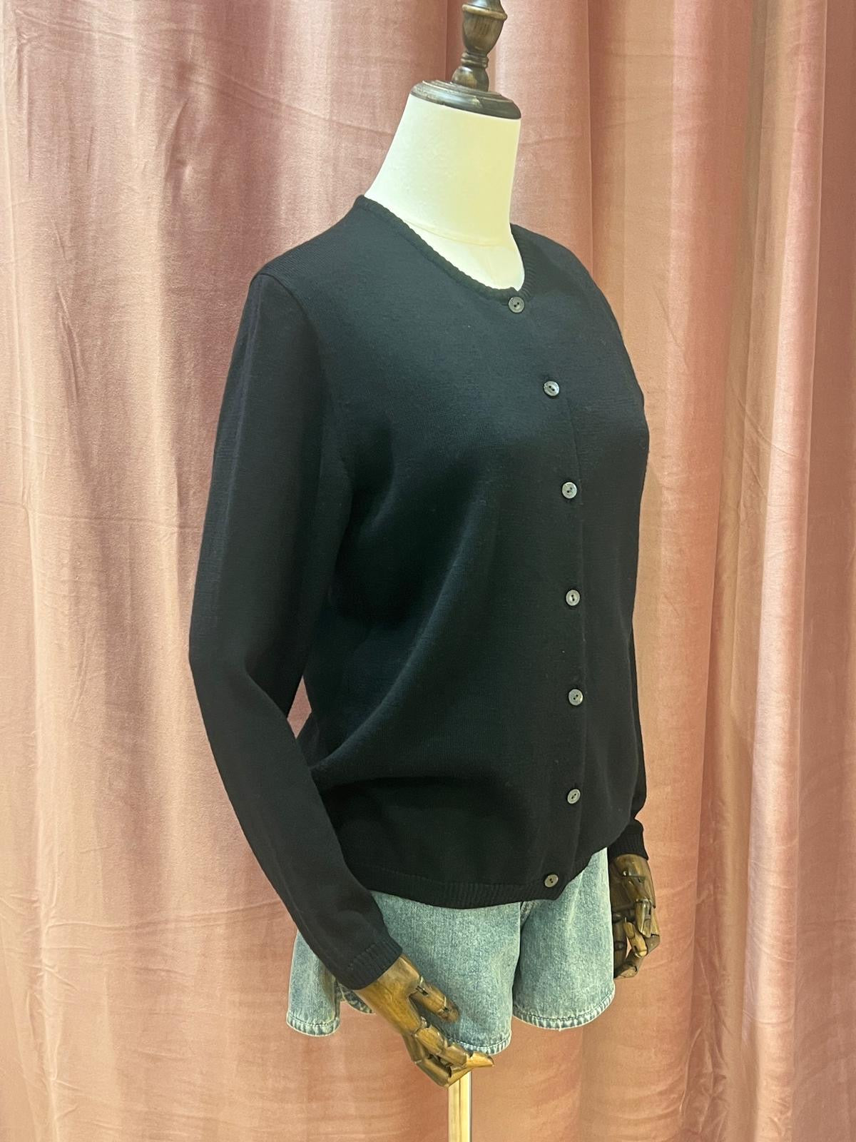 Burberry Vintage Black Wool Cardigan
